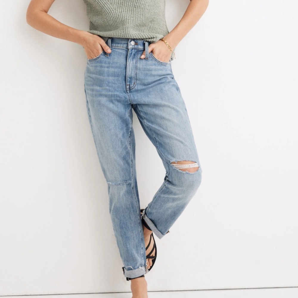 Madewell high rise slim crop boyjean 27